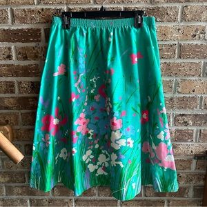 VTG 80s Retro Bright Abstract Floral Spring time Skirt